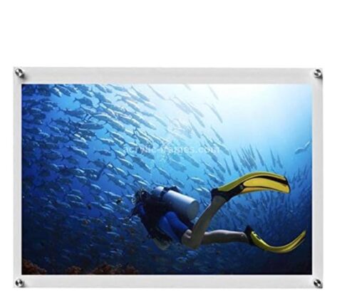 Wholesale custom acrylic picture frame with chrome standoff
