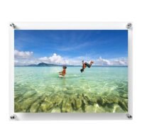 Wholesale custom acrylic photo frame with chrome standoff