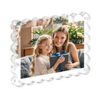 Custom acrylic scalloped picture frameless block