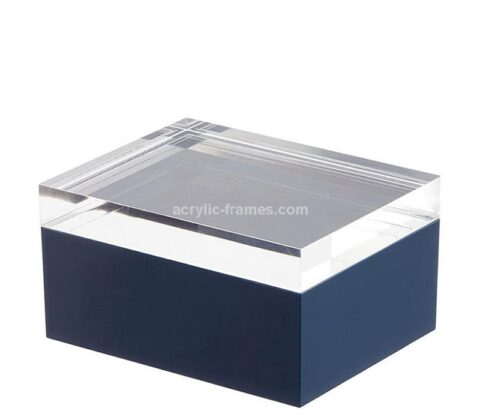 Custom acrylic display block with blue base
