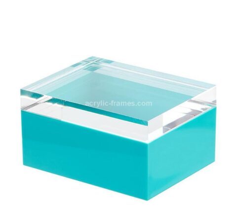 Custom acrylic display block with sky blue base