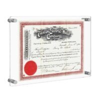 Custom acrylic floating 8.5 x 11 certificate frame