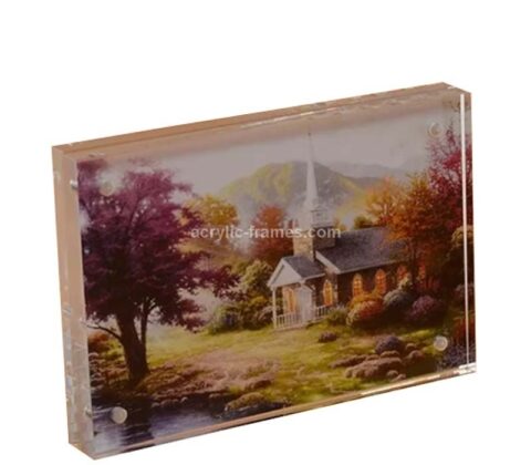Custom acrylic desk magnetic picture photo block