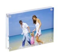 Custom acrylic desktop photo holder block
