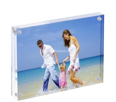 Custom acrylic desktop photo holder block