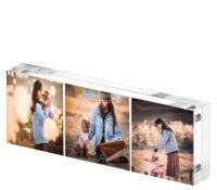 Custom acrylic desktop magnetic photo holder block