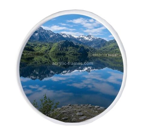 Custom acrylic wall mounted round photo frame