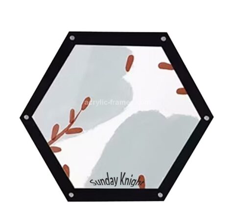 Custom acrylic wall hexagon magnetic picture frame