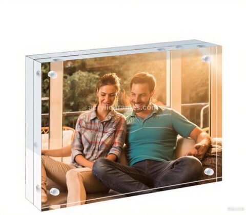 Custom acrylic free standing desktop photo picture block