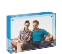 Custom acrylic free standing desktop picture block