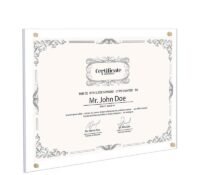 Custom acrylic floating certificate frame AFL-166 Custom acrylic floating certificate frame