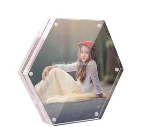 Custom acrylic hexagon magnetic gift photo frame