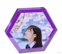 Custom acrylic hexagon magnetic photo frame