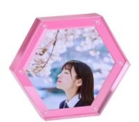 Custom acrylic hexagon magnetic photo block