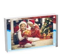 Custom acrylic free standing desktop photo block