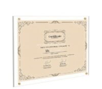 Custom acrylic floating certificate document frame AFL-174 Custom acrylic floating certificate document frame