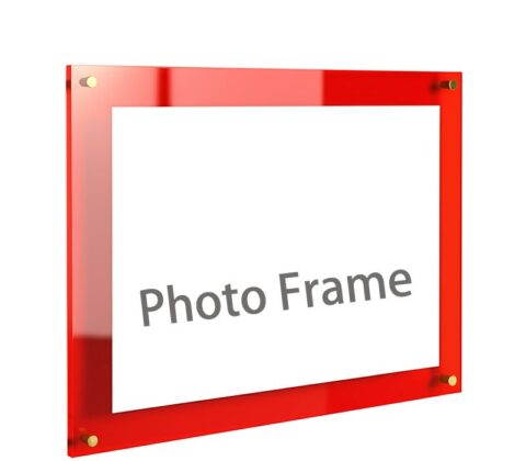 Custom plexiglass office floating photo frame