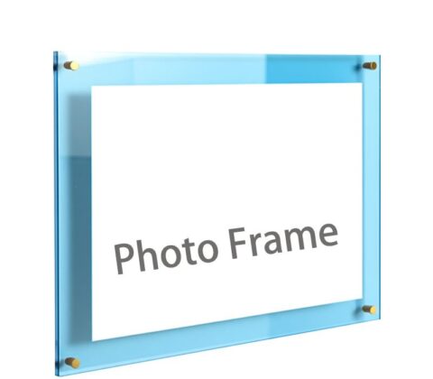 Custom plexiglass office decor floating photo frame