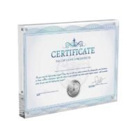 Custom acrylic magnetic certificate frame